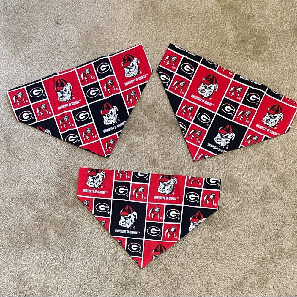 UGA - Georgia Bulldogs Dog Bandana Set - Red and Black
